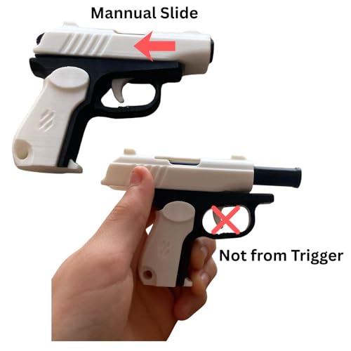Image of Mini Gun Shaped Keychain, Creative Novelty Key Holder Accessory for Keys, Bags & Collectible Display Item (White-Black)