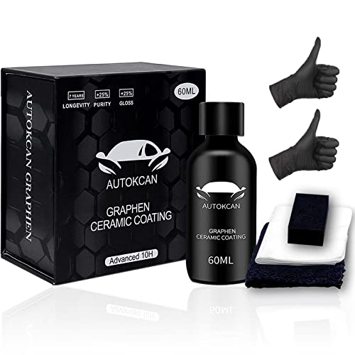Keramikversiegelung Auto 10H Graphen Nano Ceramic Versiegelung für Auto Keramik Versiegelung Ceramic Coating KFZ Lackbeschichtung Hochglanz Kratzfest Super Hydrophobe Hightech Lackschutz 60ml Cover