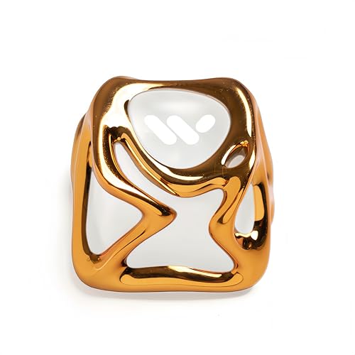 Image of dagaladoo Metal Translucent 1U Keycaps for Mechanical Keyboard,Transparent Keyboard caps Shine Through, 1U Gold Clear Key caps Replacement for RGB mx Key Cap(only one keycap)