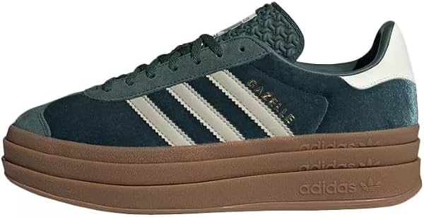 Tenis adidas Gazelle Bold para Mujer (Verde Oscuro Terciopelo, 8)