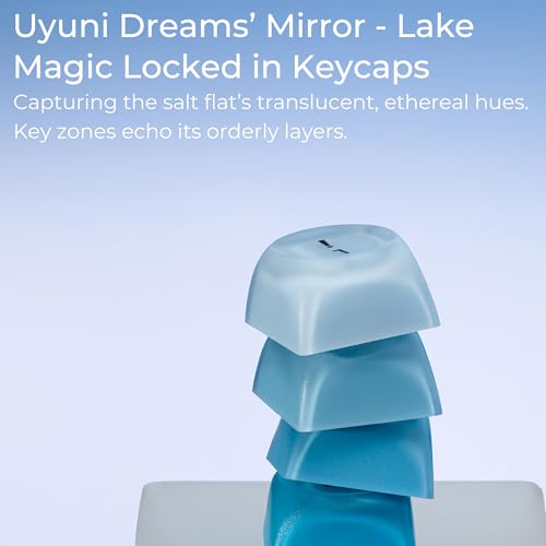OHY PBT Keycaps, XVX Blue Jelly HOA Profile Key Cap, 132-Key Cute Custom Keycaps (for Mechanical Keyboards with Cherry/Gateron MX Switches)-Uyuni Dreams(ONLY KEYCAPS)