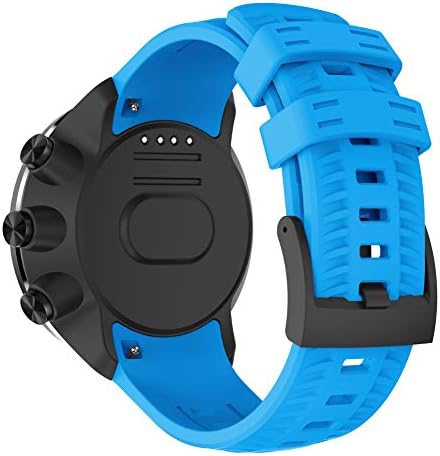 Compatible with Suunto Spartan Sport Wrist hr Baro Strap/Suunto 9 Baro Bands, Sport Replacement Watch Band Stylish Soft Silicone Band Straps Pretty Wristbands Bracelet for Suunto 9 Smartwatch (Blue)