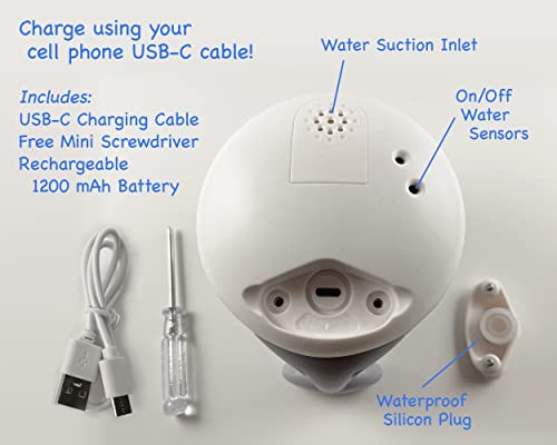 [2023 Upgraded] Nenekal Whale Bath Toy Sprinkler (Gray) Usb-C Rechargeable Battery, Color Led Lights, Automatic On/Off Bath Toys For Toddlers 1-3, Spray Water Bath Toys, Stem Toys For Kids Boys Girls #TOP1