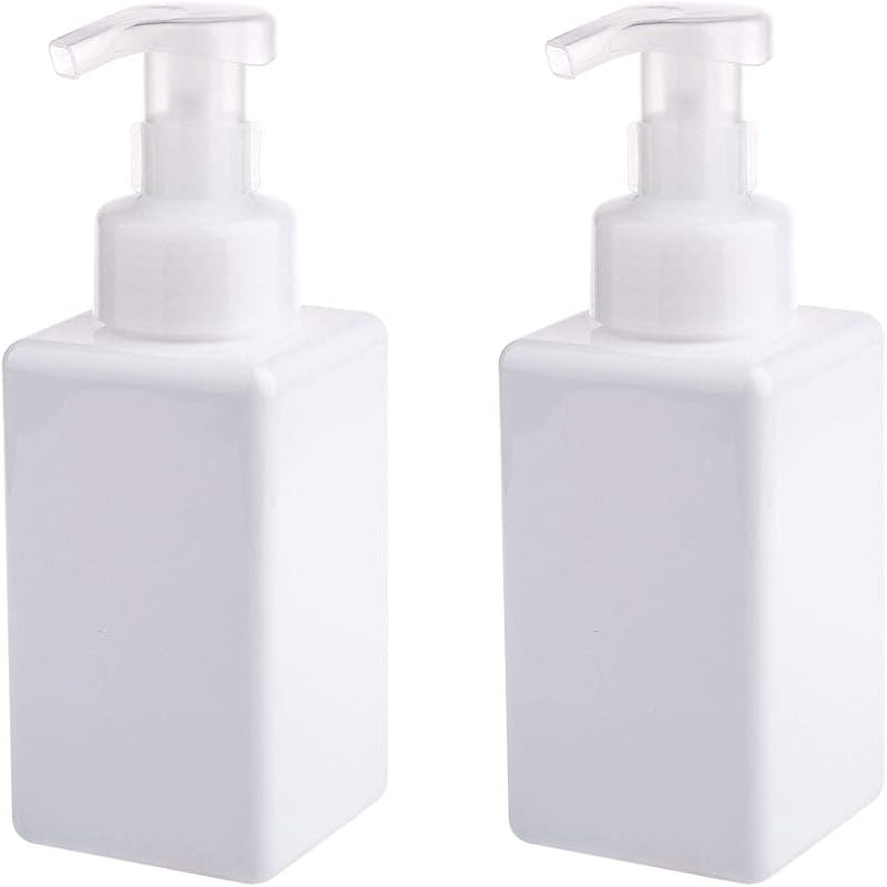 Frasco dosador de sabonete espumante UUJOLY, plástico PETG, 450 mL, pacote com 2, branco