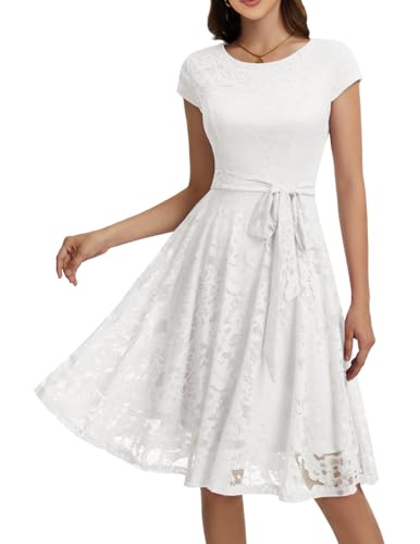 MUADRESS Lace Cocktail Dress with Belt