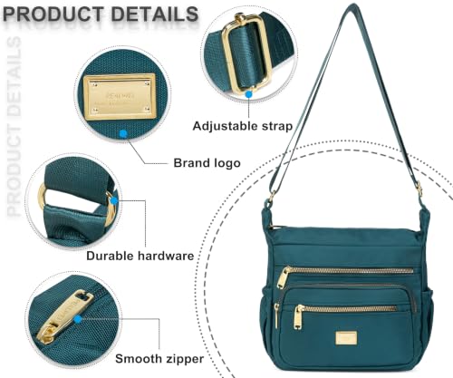 Image of Pealwel Women Shoulder Handbag Roomy Multiple Pockets Bag Ladies Crossbody Purse Tote Top Handle Satchel