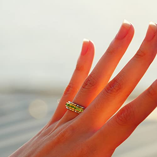 Image of Muses Art Design Fidget Rings, Anxiety Rings, Spinner Rings, Band Rings with Birthstone, Stainless Steel, Women and Men, Meditation Rings, Thumb Rings, Stress Relieving and Anxiety Reducing