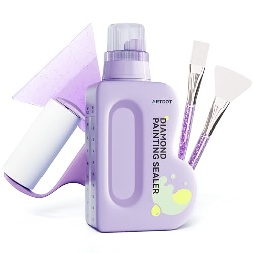 ARTDOT 480ml Diamond Art Glue Scale Accessories Kit for Adults Clear Acrylic Glue Sealer with Tools for Diamond Painting Puzzle Jigsaw