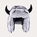 Faux Fur Winter Hat Men Women Fuzzy Thermal Hunting Trapper Hats with Earmuffs & Horns Outdoor Cycling Skiing Fishing Beige