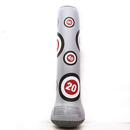 ERWEF Thickened Version of Inflatable Sandbags/Pressure Relief/Velvet Tumbler/With Pump/Height: 160 Cm/For Speed Boxing Training/Gray