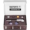 Ragproper Glass Flask Accessory Kit - Cleaning Set with Cleaning Brush, Silicone & Cork Lid Liners, Stainless Steel & Plastic Lids & Smooth Pour Funnels (Double Shot, 240mL)