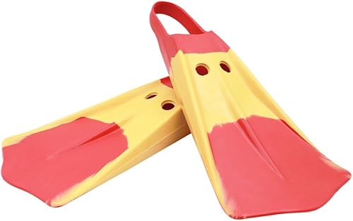 Voit Aletas de natación rojas y amarillas diseño legendario de aleta de natación, unisex, construcción de goma de doble densidad, aumenta la