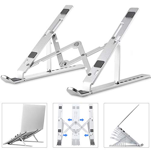 Agedate Soporte Portátil Adjustable, Computadora Elevador para Escritorio, Ergonómico Plegable Soporte para Ordenador Portátil, Ligero Antideslizante Laptop Stand Soporte Mesa para MacBook iPad HP