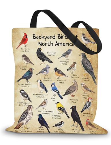 Gifts for Bird Lovers Cute Canvas Tote Bag For Women Casual Shoulder Bag Reusable Handbag For Beach Travel Grocery Shopping