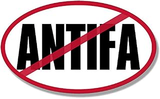3x5 inch Oval No Antifa Sticker - Conservative Trump Anti Liberal nut alt Left Vinyl Decal Sticker Car Waterproof Car Decal Bumper Sticker