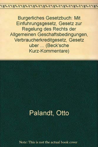 Bürgerliches Gesetzbuch (BGB). (1993/52. A.) Bürgerliches Gesetzbuch (BGB). (1993/52. A.)