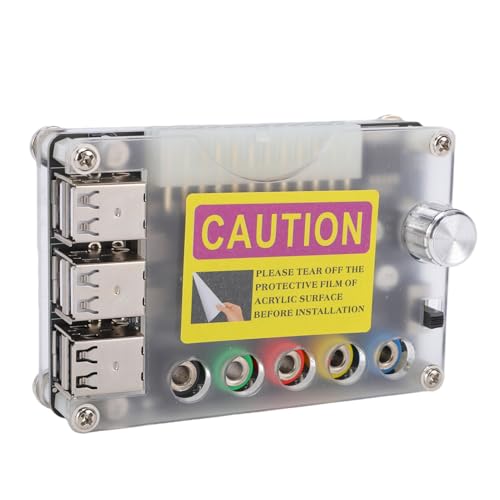 Caja acrílica de placa de expansión USB Headerbs con 6 puertos QC3.0 y voltaje ajustable 4