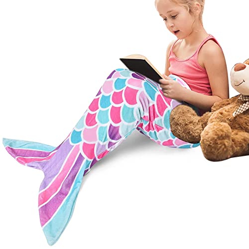 Manta Sirena Niña Manta Cola de Sirena Saco de Dormir De Sirena Manta Franela Cola Sirena...