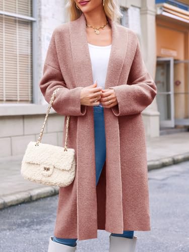 Image of Saodimallsu Womens Long Cardigan Sweaters Chunky Open Front Oversized Slouchy Knit Fall Trendy Coatigan Jackets