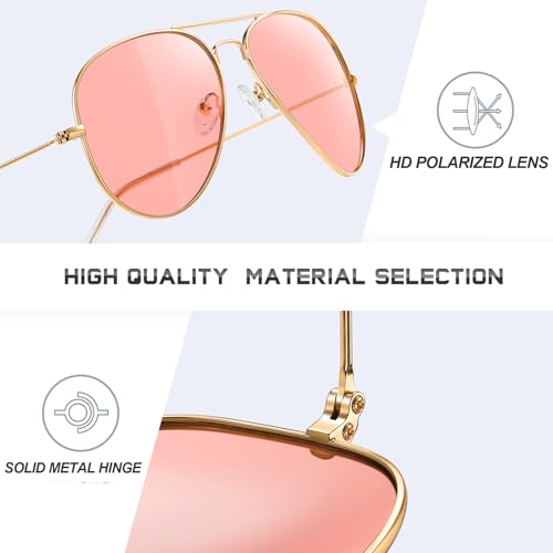 Image of Classic Aviator Sunglasses for Men Womens Polarized UV Protection Driving Sunglasses