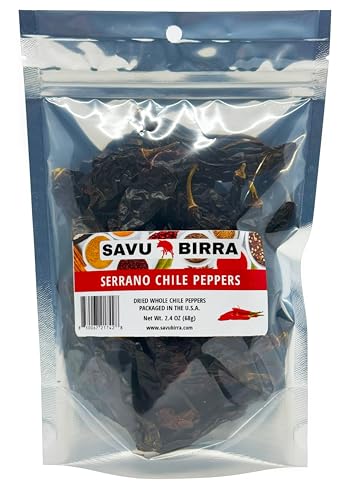 Savu Birra Serrano Chile Peppers, Whole-Dried