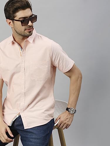 Image of Thomas Scott Men's Cotton Casual Shirt | Regular Fit | Soft & Breathable Fabric | Stylish Everyday Wear for Work, Travel & Outings
