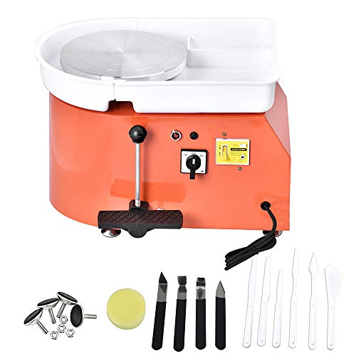 KKTECT Rueda de cerámica eléctrica naranja, máquina formadora de ruedas de cerámica...