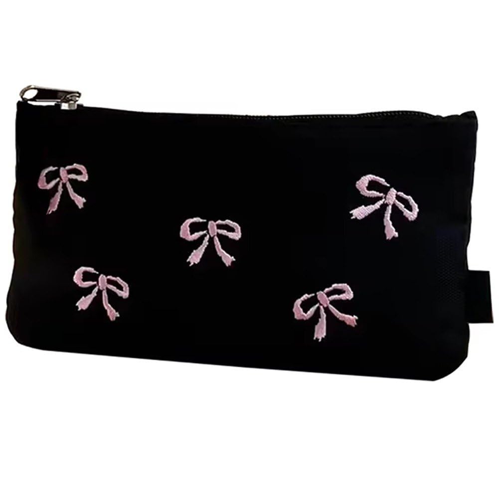Luxylei Pencil Case, Large Capacity Pencil Pouch Cute Bow Pen Bag Stationery Organizer Makeup Bag Aesthetic Pencil Bag for Office School Supplies