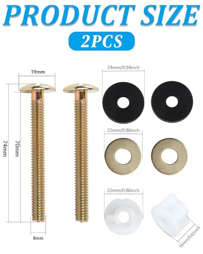 TPZORJX 2 Stück Toilettensitz Schrauben- Universal Toilettensitz Schrauben, Toilettensitz Schrauben Ersatz für Toilettensitz Toilettensitz Muttern Und Schrauben Ersatz