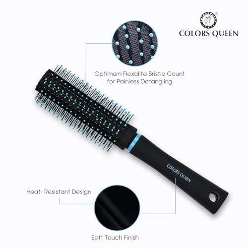 Image of Round Hair Brush with Strong & Flexible Bristles Having Anti-static ball Tips | Blow Dryer Hair Brush for Quick Curls, Waves | Hair Brush for Men & Women