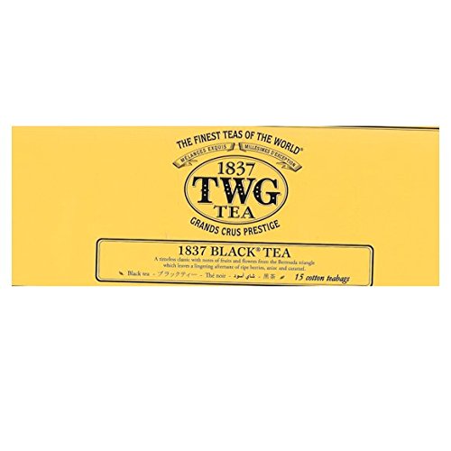 TWG Tea - 1837 Black Tea - 15 count Hand Sewn Cotton Teabags, (1 Pack) product ID TWG654 - USA Stock TWG Tea - 1837 Black Tea - 15 count Hand Sewn Cotton Teabags, (1 Pack) product ID TWG654 - USA Stock