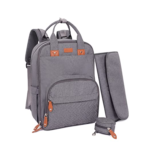 Robasiom Sac à langer pour bébé avec matelas à langer portable, gris foncé Cover
