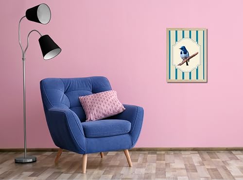 Image of Modern Scenery Bird Wall Art Frame | Pinterest Inspired Aesthetic Wall Decor | Bird Photo Frame | Ready to Hang Minimal Nature Frame for Living Room Bedroom & Office | (Design 3)