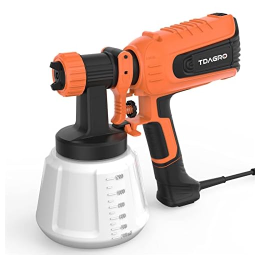 TDAGRO Paint Sprayer 1200ML Container/4 Nozzles/3 Patterns, HVLP Electric Spray Paint Gun, Easy to Clean, Paint Sprayers for Home Interior and Exterior/Fence/Cabinets/Furniture/Walls/Ceiling