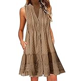 Xinantime Ladies Summer Large Size Dress Women's Elegant Sleeveless V Neck Party Dress Casual Tops...