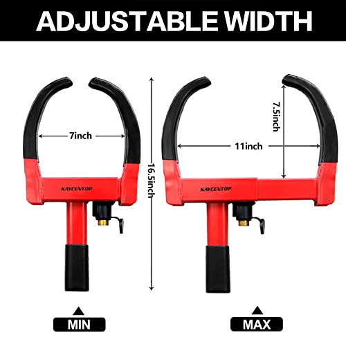 KAYCENTOP Anti Theft, Waterproof Trailer Wheel Lock, Red/Black, 10" Tire, Easy Installation, Wide Compatibility - Thumbnail 4