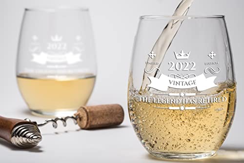 Funny Retirement Gifts For Women. Retirement Wine Glass Gift For Mom. Retiree Glasses For Woman Friends Coworkers Office & Family. Unique Novelty Ideas For Her Nurses Navy Air Force Military Gag #TOP5