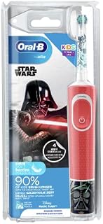 Oral-B Kids Szczoteczka Elektryczna dla Dzieci, z Motywem z Filmu Gwiezdne Wojny, od 3 Lat, Czerwona