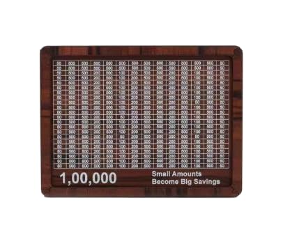 KUMAWAT Enterprises 1,00,000 Savings Challenge Wooden Money Frame | Money Saving Box with Tracker | Piggy Bank for Home & Office_KUM_Box_327-image-29