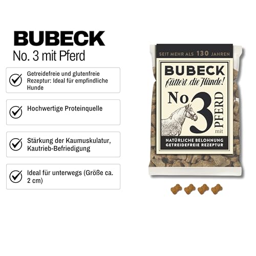 Bubeck Hundekekse Probierpaket 4-teilig – Getreidefrei & Ohne Zucker – Trainingsleckerli Set mit Ente, Fisch, Pferd & Hirsch – 4X 210g Belohnungssnacks schonend gebacken