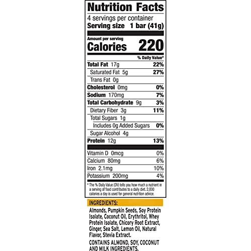 :Ratio Keto Friendly Crunchy Bars Lemon Almond, 1.45 Oz, 4 Ct #TOP7