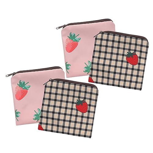 DINHEAROM 4Piezas Bolsa de Almacenamiento de Tampones y Almohadillas Sanitarias Diseño para Uso Escolar y Diario Resistente y Portátil