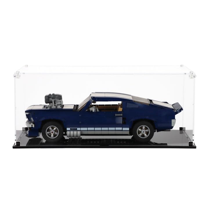 Display Case compatible with Lego 10265 Ford Mustang, (Clear Back Panel)