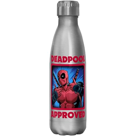 Marvel Deadpool Approved 17 oz Stainless Steel Water Bottle, Perfect for Staying...