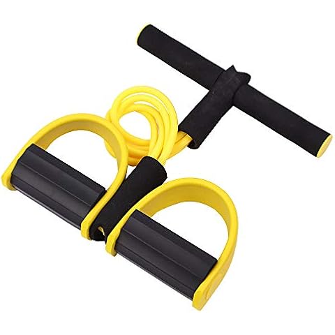 KINDOYO Resistance Bands - Ankle Puller Workout Guides Exercise Bands for Man Woman Waist Arm Leg Home Fitness, Black yellow, 5 * 8 * 2000mm Cover