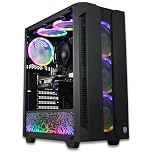 XUM Elite Prebuilt Gaming PC: AMD Ryzen 5 5500, Nvidia Geforce RTX 5060 8GB, 32GB DDR4 RAM, 500GB NVMe SSD, 1TB HDD, 700W PSU 80+ Bronze, aRGB, WiFi 5, Windows 11 Home, Entry Level, Black Case