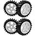 HIRCQOO 1/8 RC Off Road Buggy Snow Sand Paddle Tires &Plastic Wheel Rims 17mm Hex Compatible with HSP Redcat Arrma Losi Traxxas HPI 1/8 Scale Baja Off Road Buggy (White)