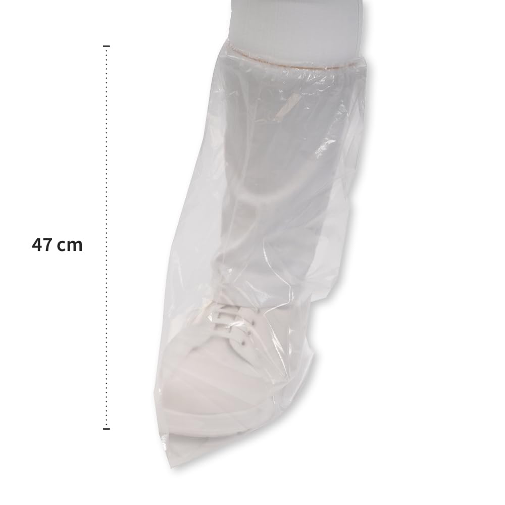 FRANZ MENSCH 500 Stück Hygostar Überstiefel | PE, transparent, L: 38cm, H: 47cm, Karton, Überstiefel, Schuhüberzieher, Schuhschutz