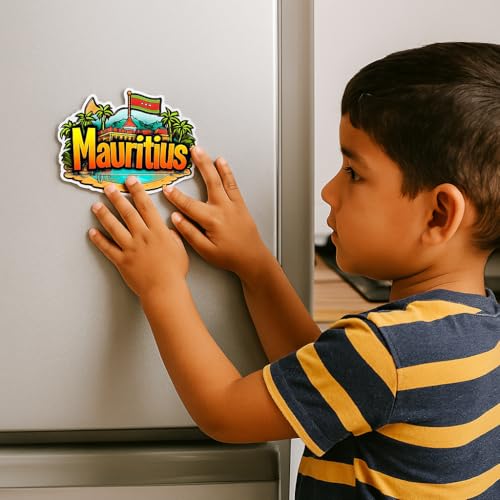 Image of Naxon Mauritius Country Theme Souvenir Wooden Refrigerator Stylish Fridge Magnet - Fridge Decoration Magnet for Kitchen & Home Decor | Perfect Souvenir Gift | Size 3x3 Inches | Pack of 1