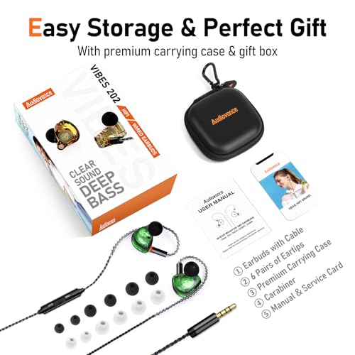Image of Audiovance Vibes 202M HiFi Wired Earbuds in-Ear Monitor Headphones with Mic